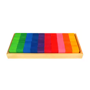 BAUSPIEL Mosaikplättchen im Holzrahmen (100 Teile) - Holzspielzeug Profi