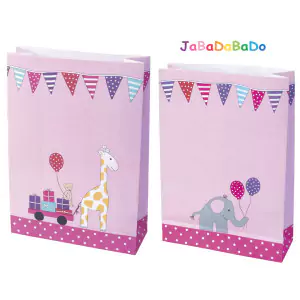 JaBaDaBaDo Partytüten mit Giraffe & Elefant in pink - Holzspielzeug Profi