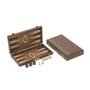 Übergames Backgammon aus Walnuss-Furnier - Holzspielzeug Profi