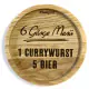 Holzpost® Untersetzer 6 Gänge Menü Currywurst